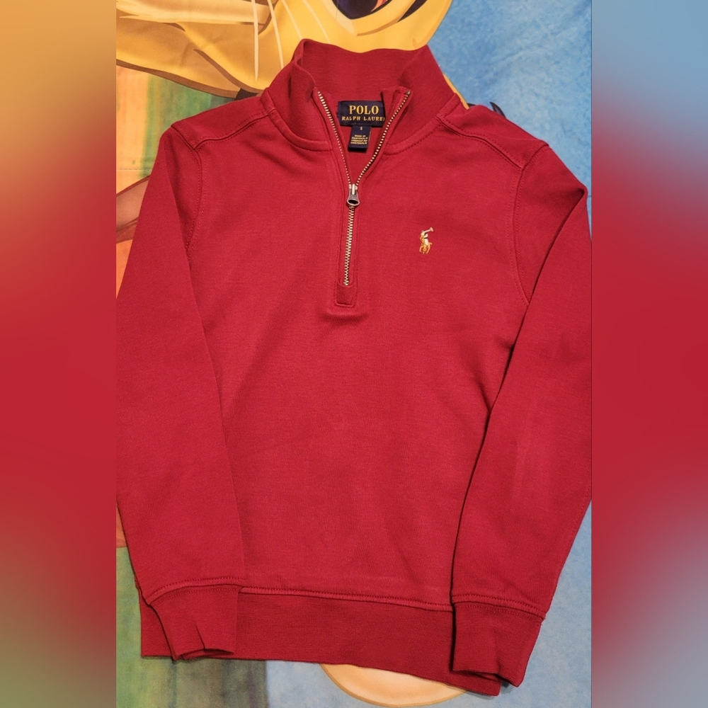 Ralph Lauren Burgundy Half-Zip Sweater